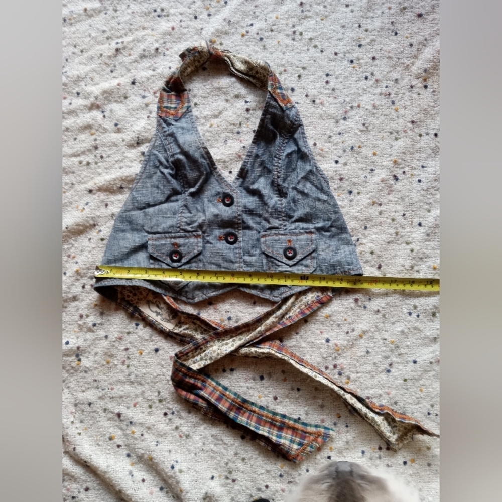 Free People Halter Neck Denim Vest Top - Picture 8 of 16